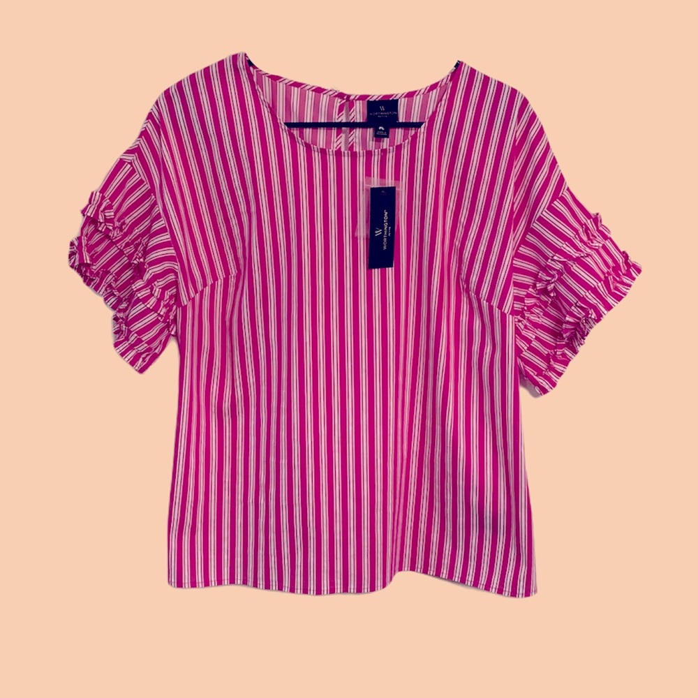 Stripped ruffled blouse